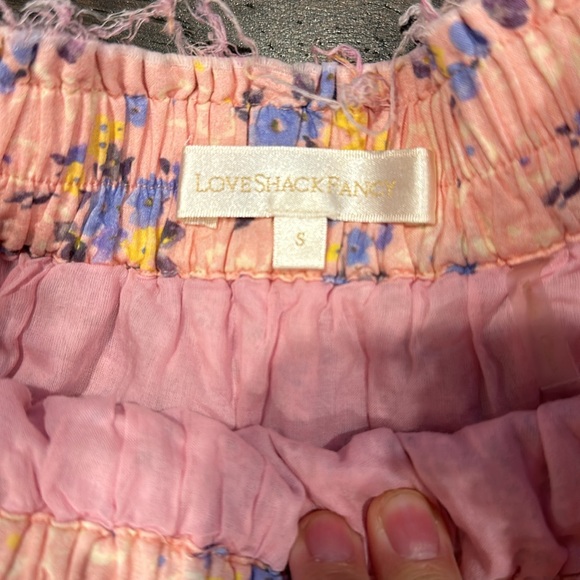 Pink Floral Loveshackfancy Ruffle Mini Skirt - Picture 2 of 2